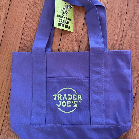🎃 NWT Set of 4 Trader Joe's MINI Canvas Halloween Tote Bags. Trick or Treat Bag - Picture 7 of 10